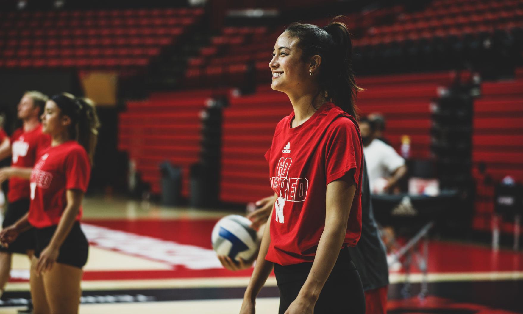Nebraska volleyball practice, 8.5
